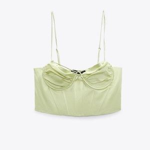 NWT ZARA Satin Effect Corset Top